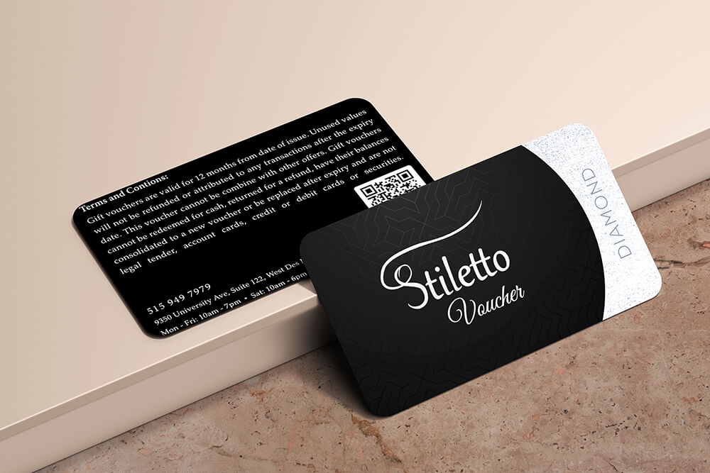 Stilletto gift voucher 1 gift card design