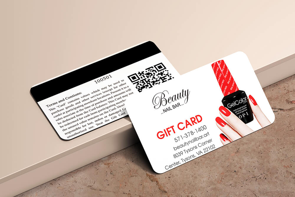 beauty nails gift card design
