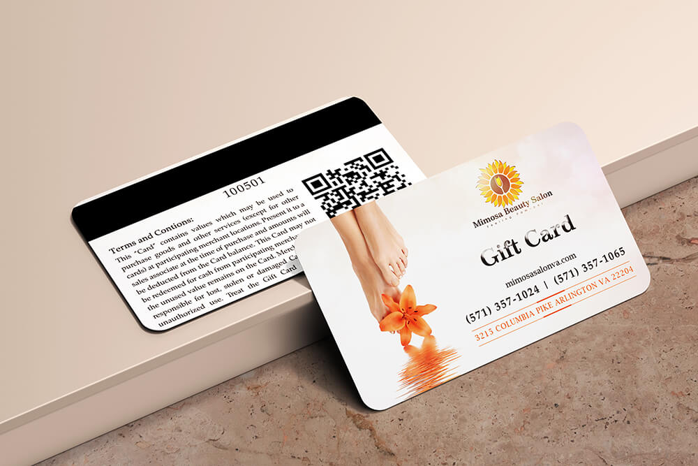 mimosa gift card design
