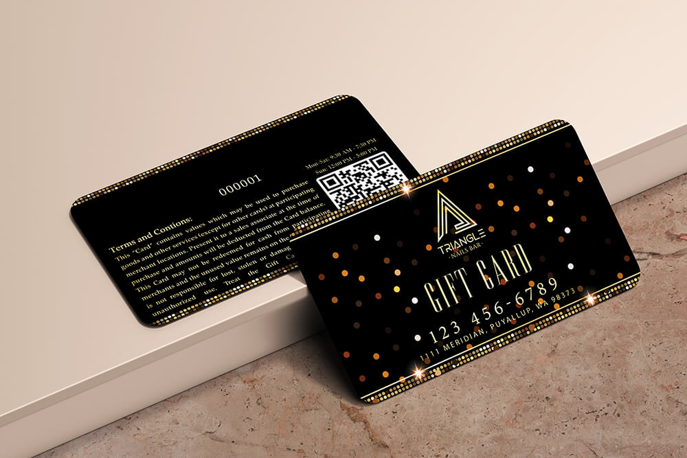 triangle gift card design
