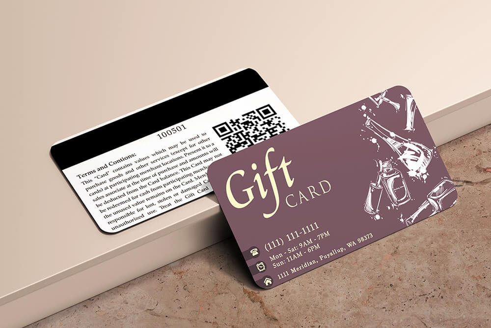fancy nails gift card design