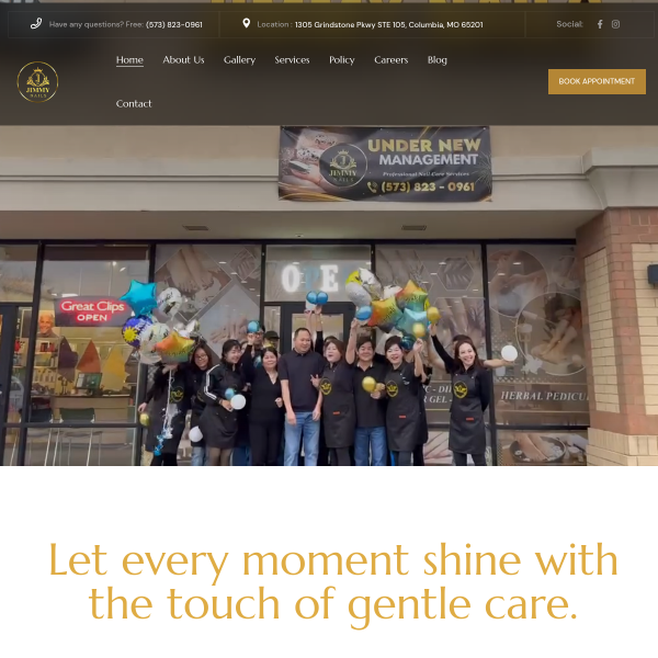 Jimmy Nails & Spa website example