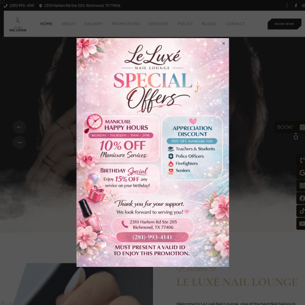 Le Luxe Nail Lounge website example