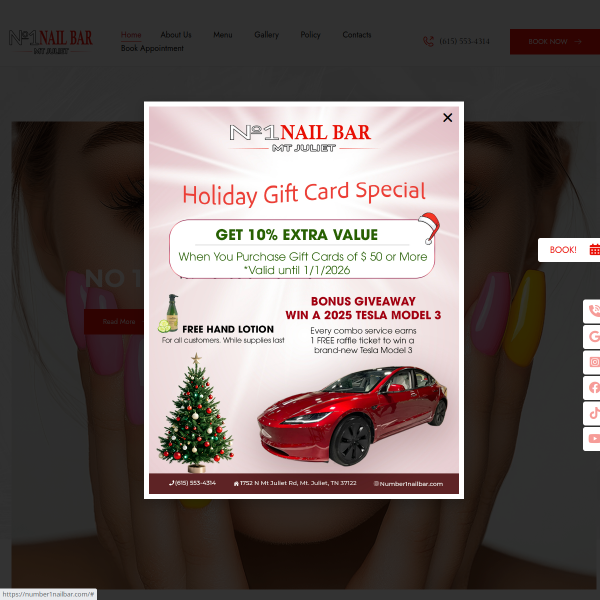 Number 1 Nail Bar website example