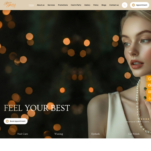 Pure Polish Nails & Spa website example